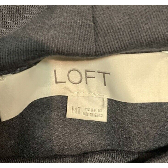 Ann Taylor LOFT Turtleneck Dress Womens Medium Gray Long Sleeve Knit Dress - Picture 5 of 6